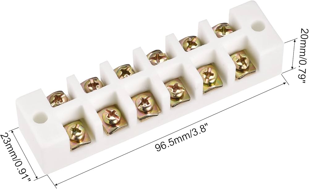 MECCANIXITY Porcelain Ceramic Terminal Block 6 Way High